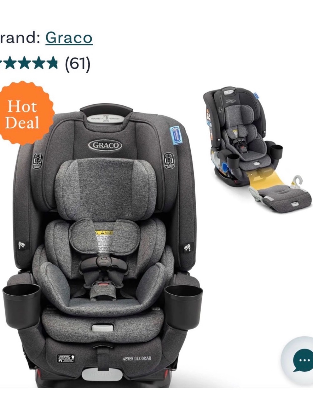 Graco 4Ever DLX Gray Convertible Car Seat - Gray